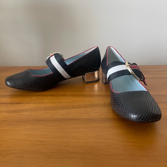 NIB Frances Valentine Katy Snake Printed Leather Maryjanes Size 8.5 - Picture 14 of 15